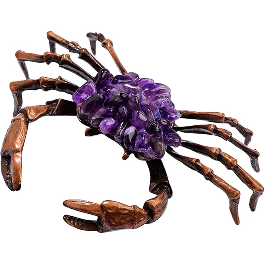 Amazon.co.jp: BETYMAO クリスタル カニの置物 真鍮 カニの彫刻